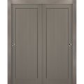 Sartodoors Closet Bypass Interior Door, 84" x 96", Gray QUADRO4111DBD-KS-8496